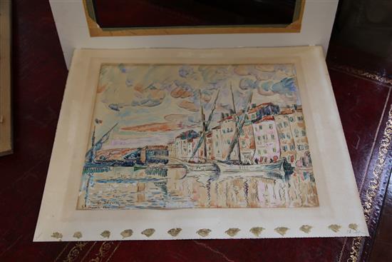 Paul Signac (1863-1935) Les Maisons du Port, St Tropez 1914, 12.25 x 15.5in.